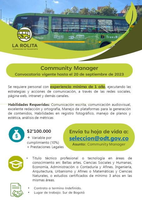 Oferta laboral Community Manager