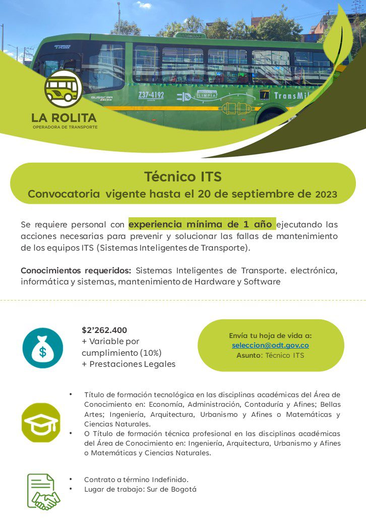 Oferta laboral Técnico ITS