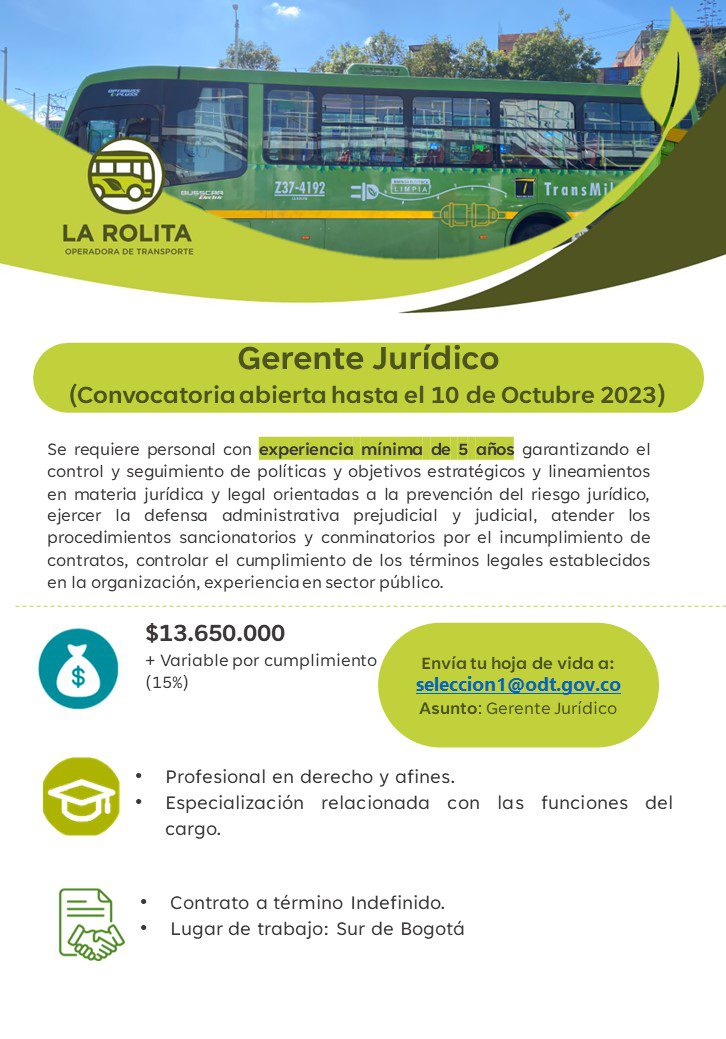 Oferta Laboral Gerente Jurídico