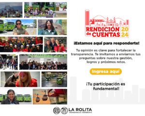 ¡Estamos aqui para escucharte! Tu opinion es clave para fortalecer la transparecia. Te invitamos a envirnos tus preguntas sobre nuestra gestión, logros y próximos retos. Ingresa aquí